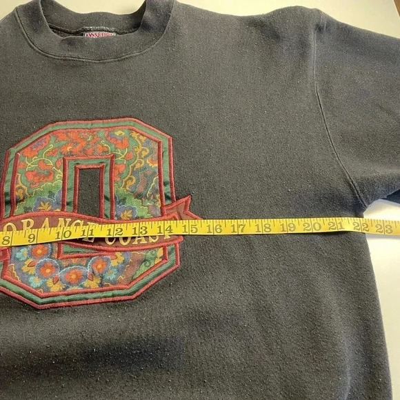 Vintage Jansport Sweatshirt L Black “Orange Coast” College Embroidered Appliqué - Picture 6 of 8